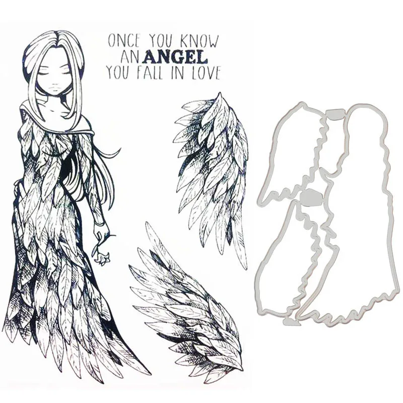 Угол и крыло прозрачные штампы металлическая пресс форма для DIY Скрапбукинг фото