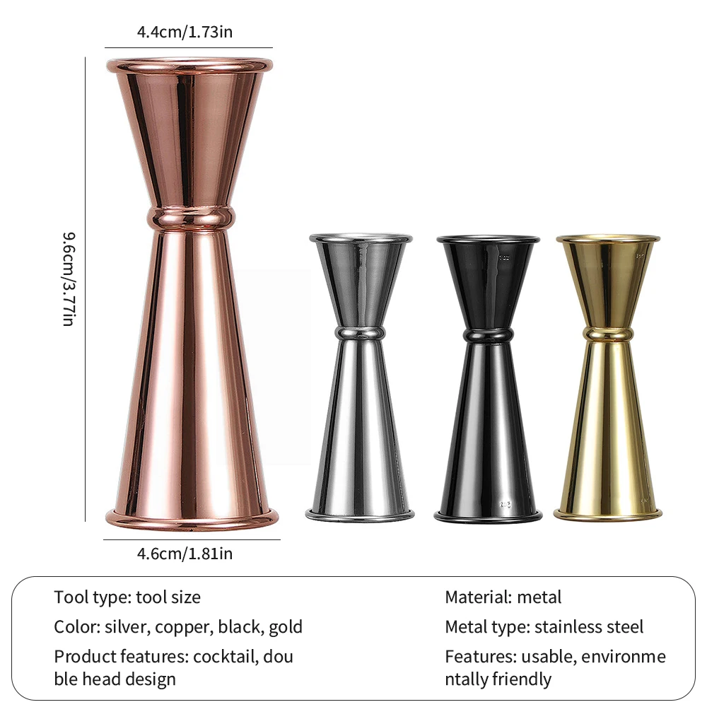 Коктейль весы чашки Кухня Нержавеющая сталь покрытие двойной головкой унция