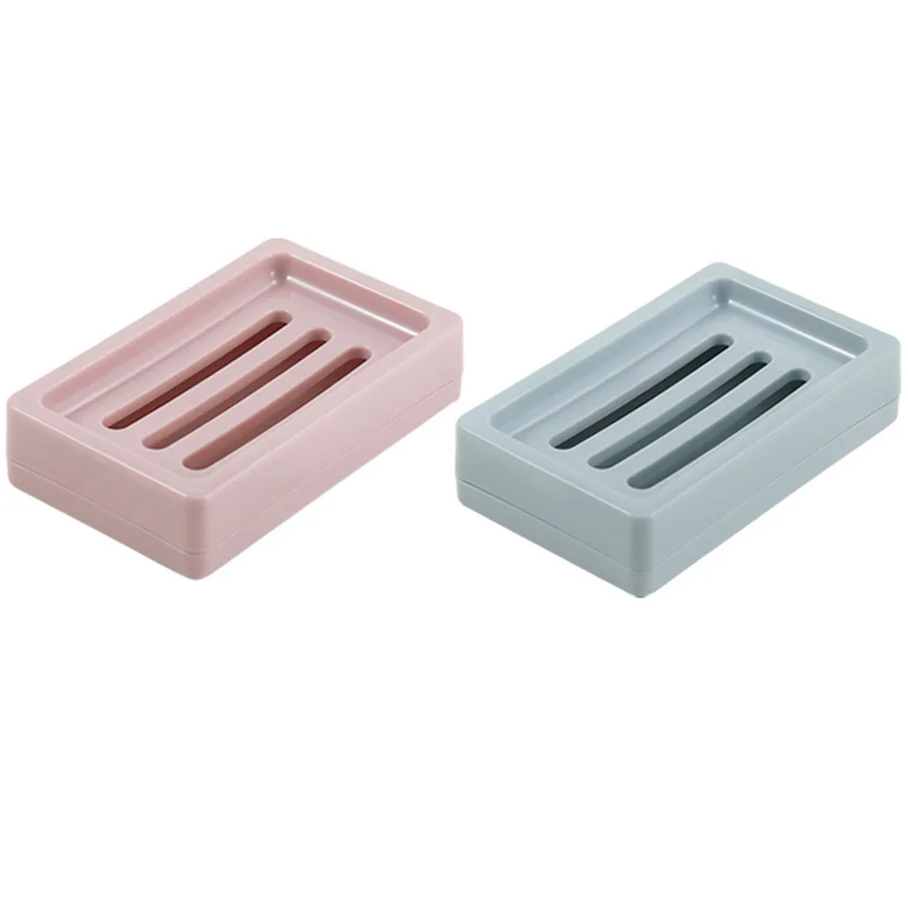 

1pcs Soap Dishes Plastic Soap Dish Plastic Bathroom Creative Double Draining Soap Holder