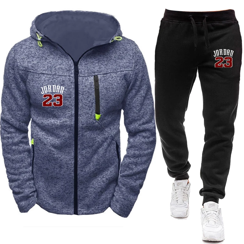 

Casual Tracksuit Men 2 Pieces Sets Hooded Sweatshirts Spring Men's Clothes Zipper Hoodies Pants Suit Plus Size S-4Xl 2021 New