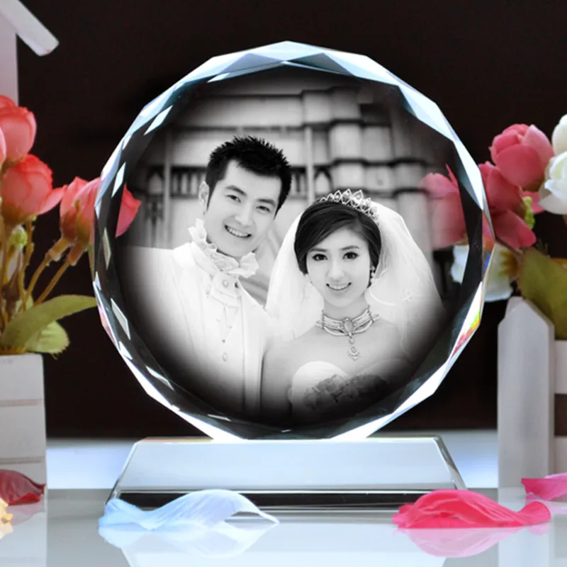 Персонализированные Хрустальная рамка фота романтическая любовь Сердце