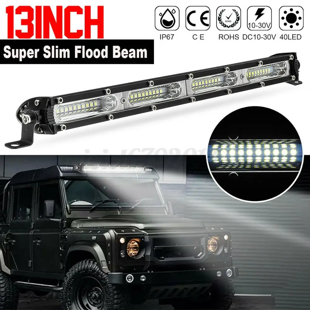 

Однорядный 13 "тонкий внедорожный Автомобильный светодиодный рабочий светильник бар 60 Вт луч потока 12 дюймов светодиодные панели для грузов...