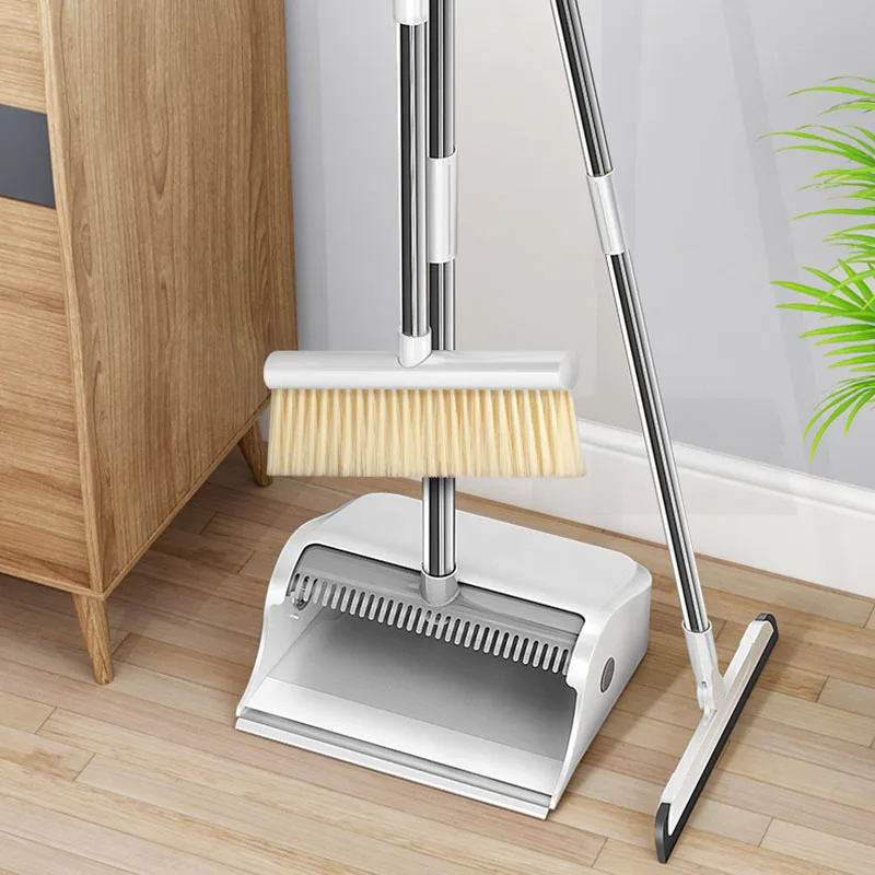 Magic Broom and Dustpan Set Household Soft Hair Floor Cleaning Brooms Non-Slip Magnetic Handle Windproof Crumb Collector | Дом и сад