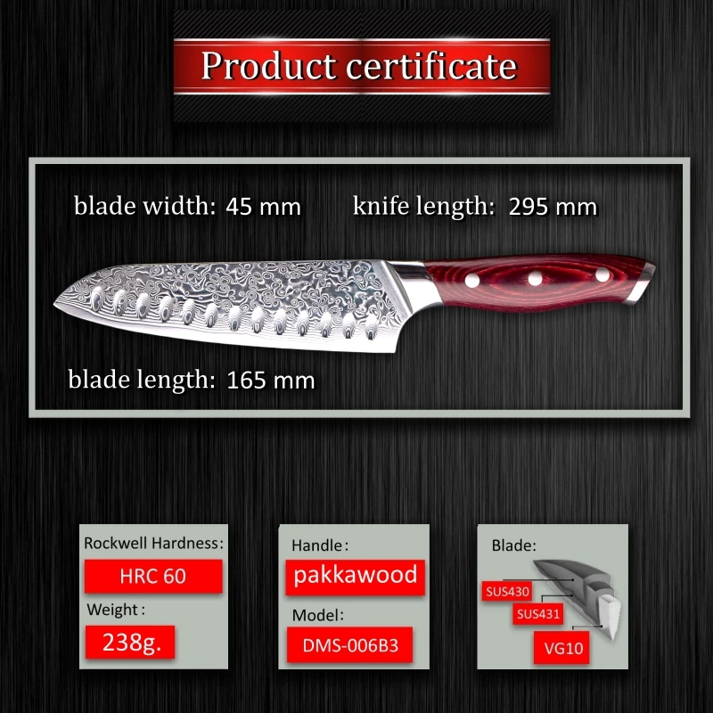 GRANDSHARP дамасский нож шеф повара японский vg10 Santoku кухонные ножи 67 слойный