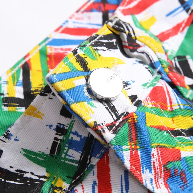 2021 England Style Multicolour Print Cotton Men Pencil Jeans Trousers Casual Stylish Slim Hip Hop Denim Pants For Teens Pantalon