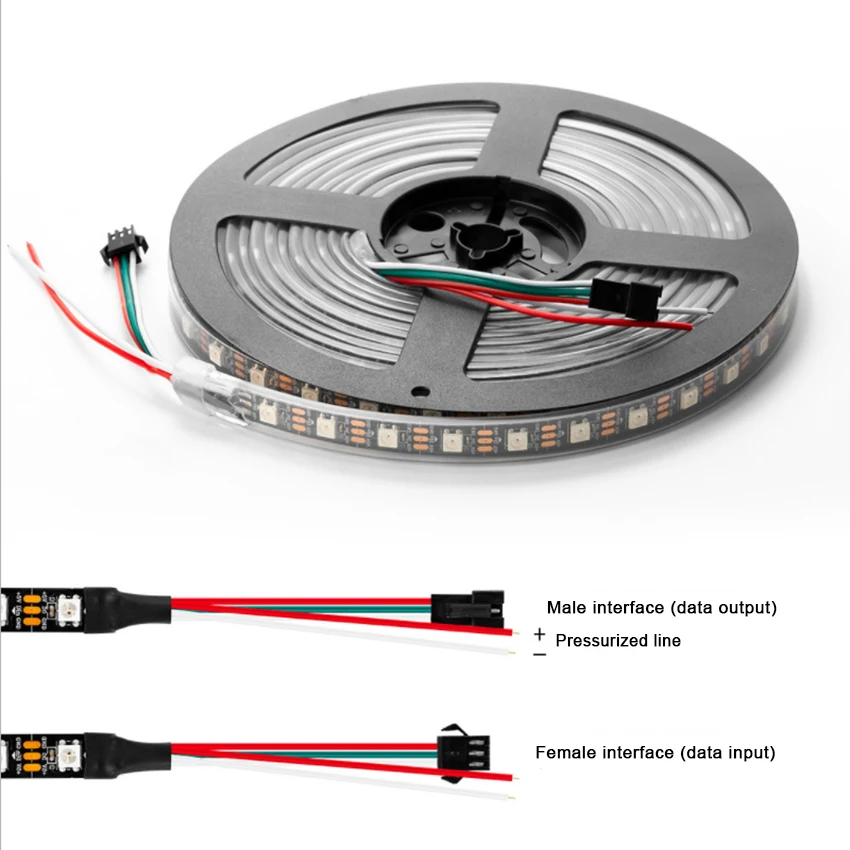 5V WS2812B Светодиодные ленты 5050 RGB 30/60/144 светодиодный Пиксели ws2812 IC адресуемых Цвет