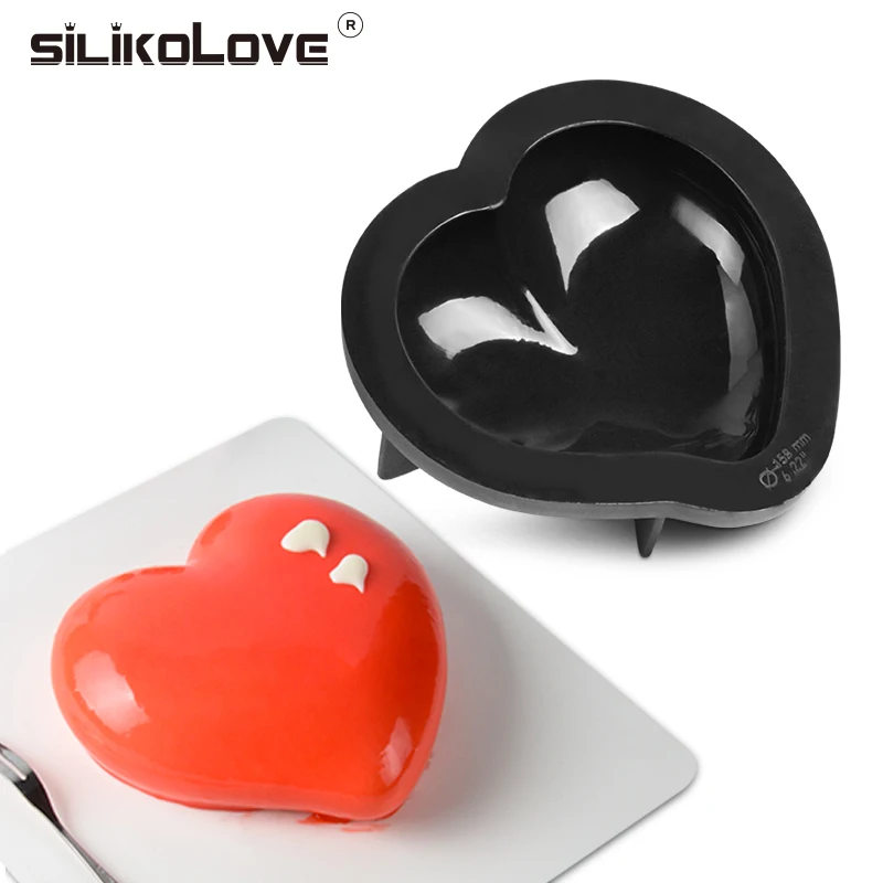 Силиконовая форма SILIKOLOVE для торта Мусса в форме сердца поднос цветок