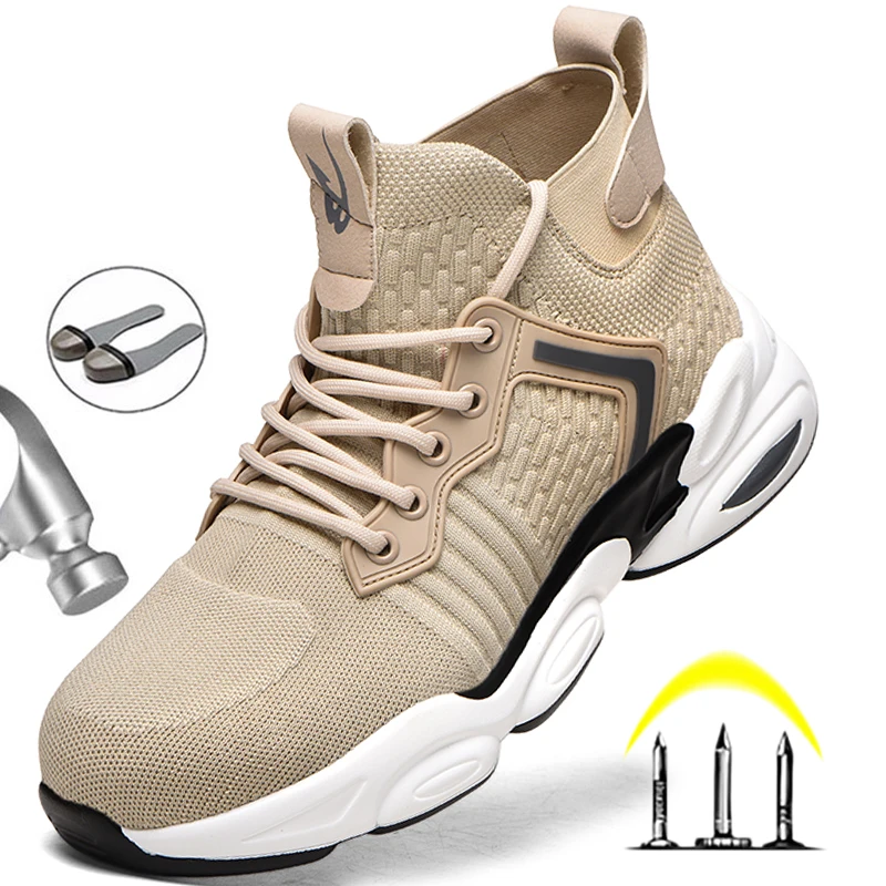 

New Safety Shoes Men Indestructible Work Shoes Breathable Sneakers Male Work Safety Boots Comfort Security Footwear Industrial