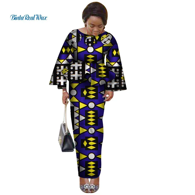 Женский комплект с юбкой и топом Bazin Riche из 2 предметов цветочным принтом оборками