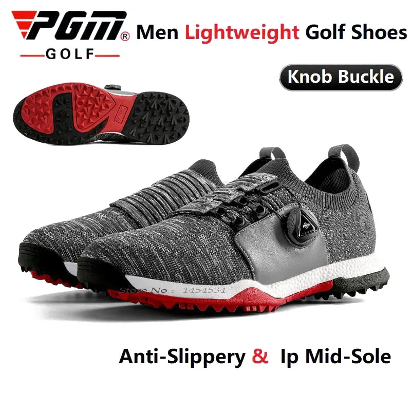 Send Socks!Sneakers Weaving Knit Ultra-Light Golf Men Sports Shoes Rotating Buckle Shoelace Male Training Non-slip Breathability