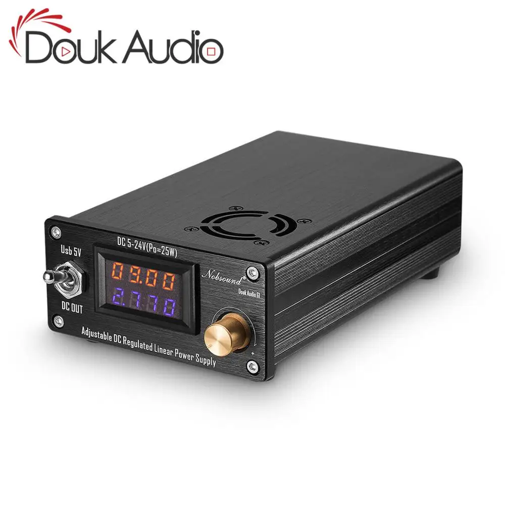 Douk audio 25W Регулируемый DC Линейный источник питания с USB 5V и 5V-24V Выход для аудио