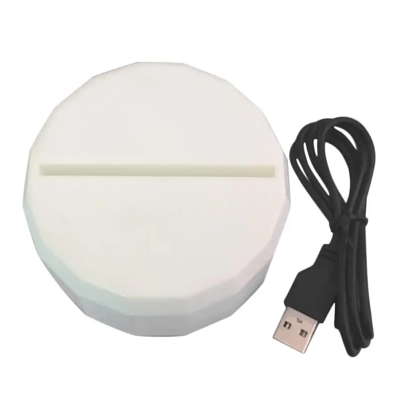 White No Remote USB кабель 3D светодиодный держатель для лампы сенсорный выключатель дистанционный Ночной светильник 7 цветов цветной держатель для лампы для спальни свадебный декоративный светильник - Цвет: White No Remote