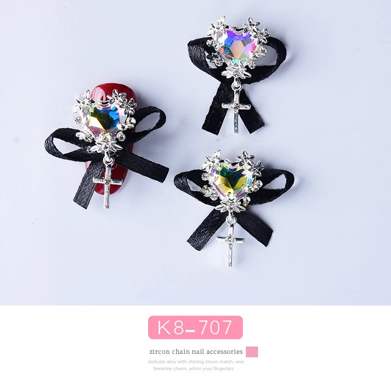 Новый стиль 5 шт./пакет ногтей сплава Роскошные ювелирное изделие в виде сердца