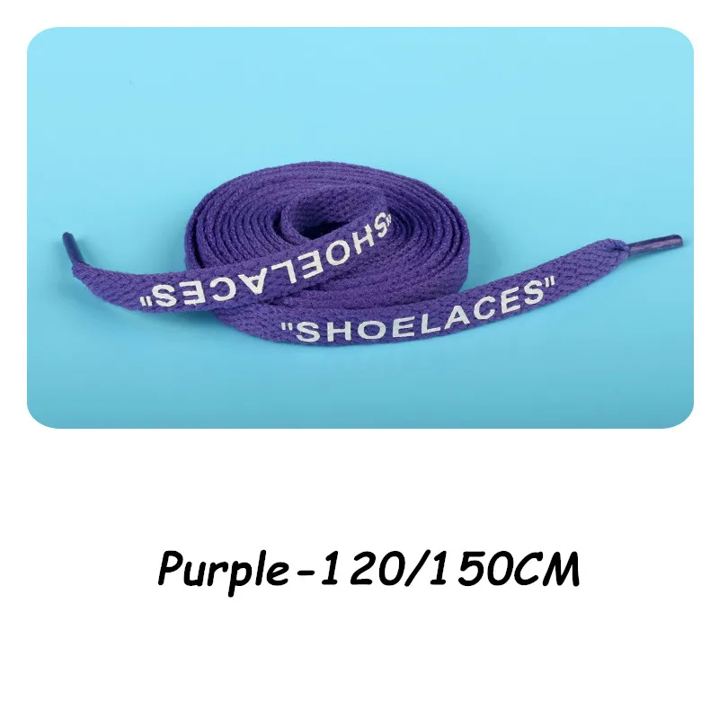 Purple Новые шнурки на плоской подошве, шнурки с логотипом на молнии, белые шнурки ручной работы, шнурки для кроссовок, шнурки для ботинок - Цвет: Purple
