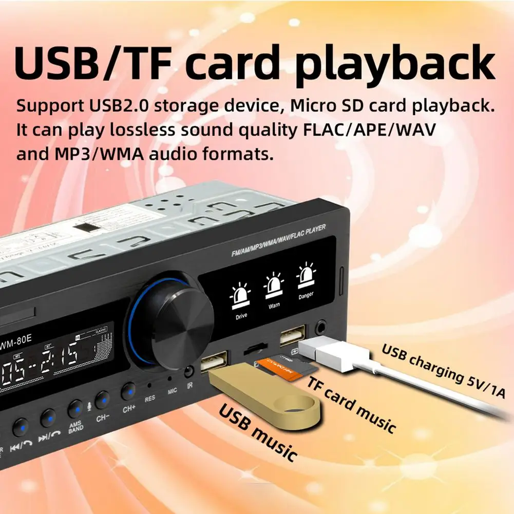 

12V For 1 din Car Radio HD Autoradio Multimedia Player LCD Screen Auto audio Stereo MP3 Bluetooth USB TF FM