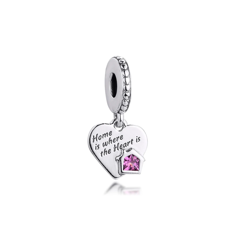 

Love My Home Heart Dangle Charm Fits Original Sterling Silver Jewelry Bracelets Fashion Woman Beads For Jewelry Making