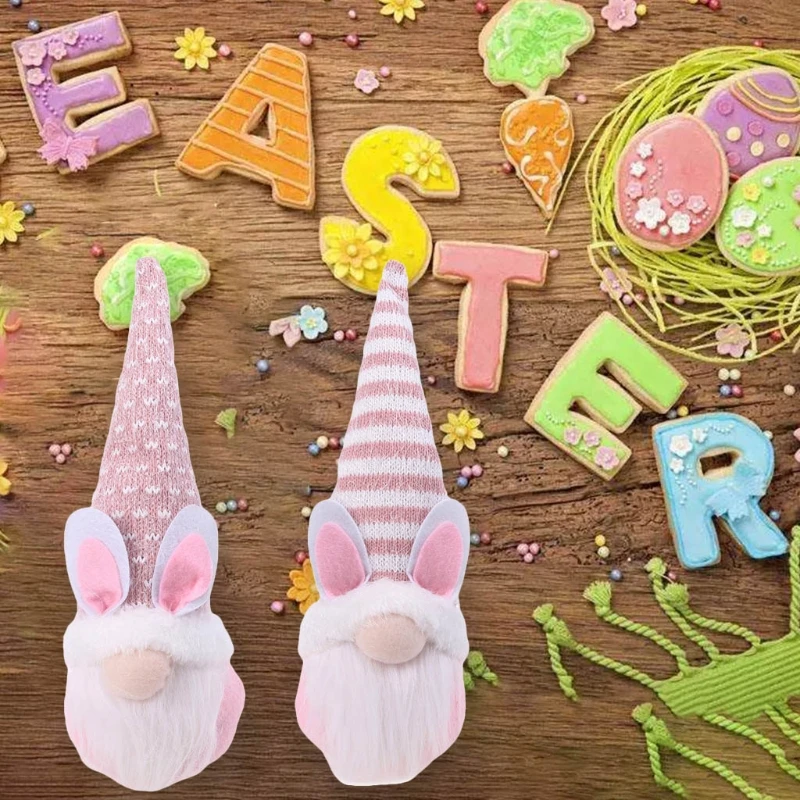 

Easter Bunny Gnome Handmade Rabbit Plush Toys Doll Ornaments Spring Kids Easter Gifts Holiday Home Party Household Decoration