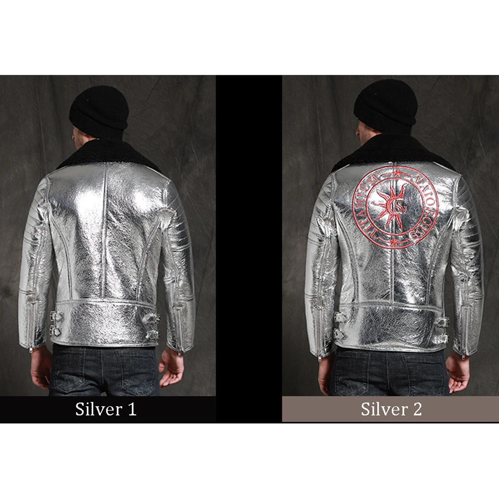 Мужская шуба из овчины SANI черная натуральной деловая кожи зима 2019|Мужские