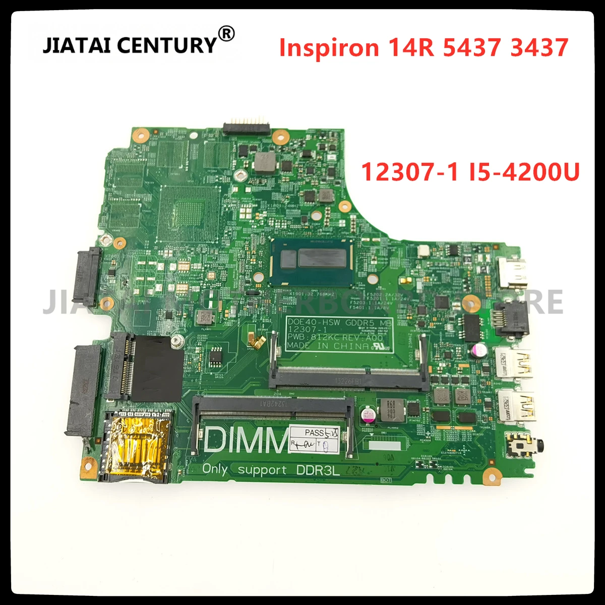 12307 1 для Dell Inspiron 14r 5437 3437 Материнская плата ноутбука 0YGRK4 YGRK4 CN W/ i5 4200U Процессор 100%
