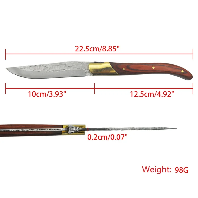 Laguiole стейк Ножи розовая деревянная ручка столовых ножей молоток лезвие ужин s