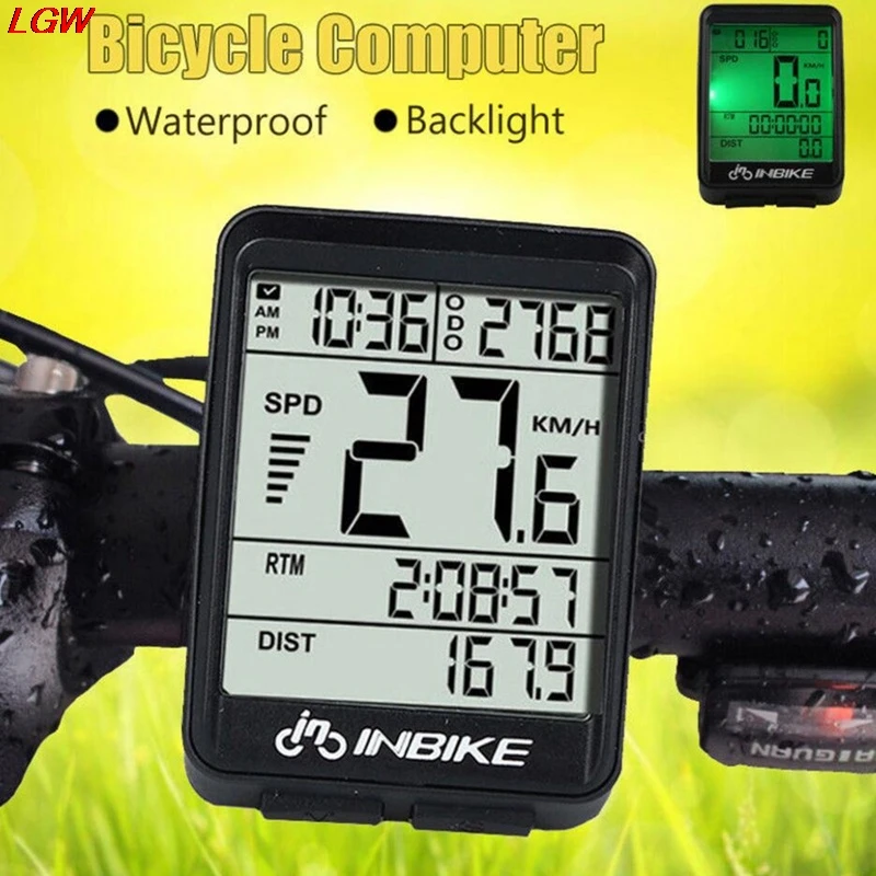 Водонепроницаемый велосипедный компьютер беспроводной и проводной MTB одометр