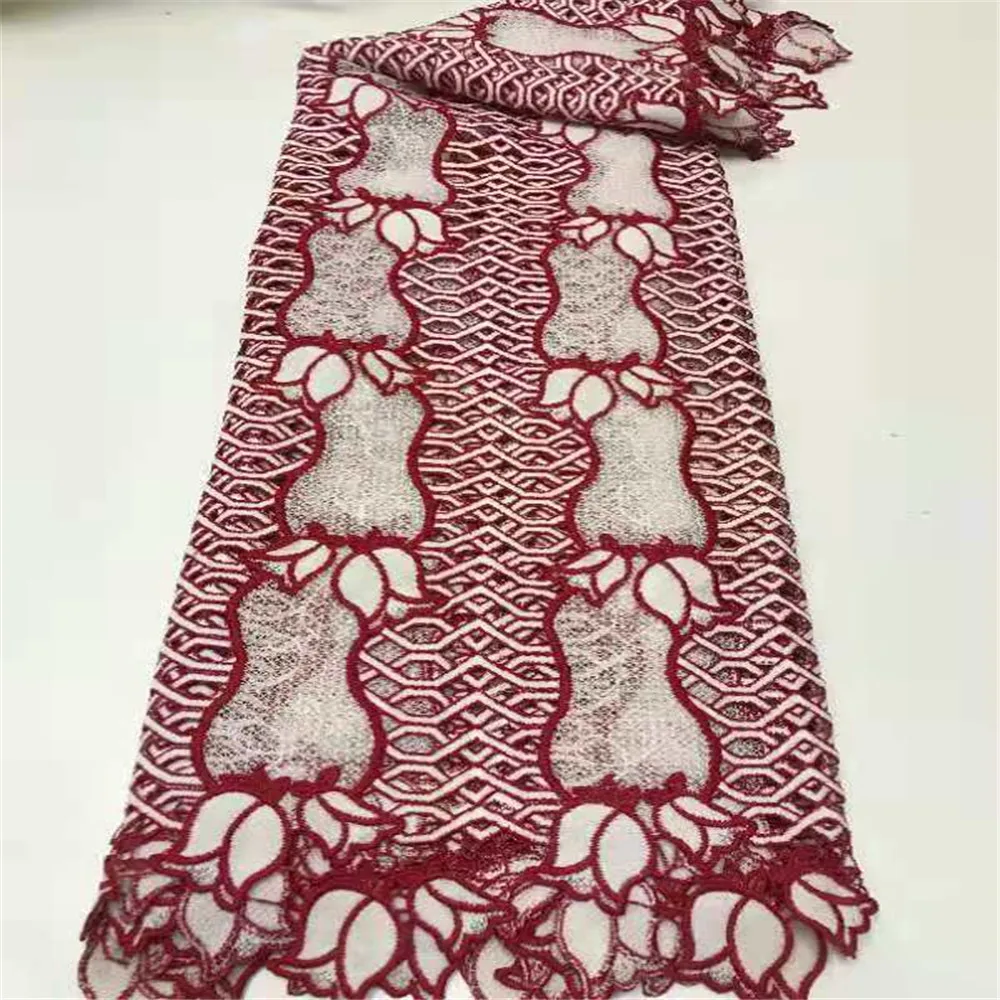 

Soso African Guipure Lace Fabric 2020 High Quality Lace Hot Sale Nigerian Water Soluble Cord Lace Fabrics For Wedding Dress