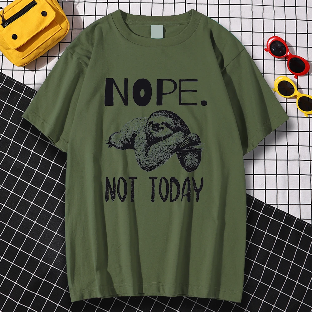 

Футболка Nope Not Today мужская с принтом, модная универсальная Удобная рубашка с коротким рукавом в ретро стиле, уличная одежда