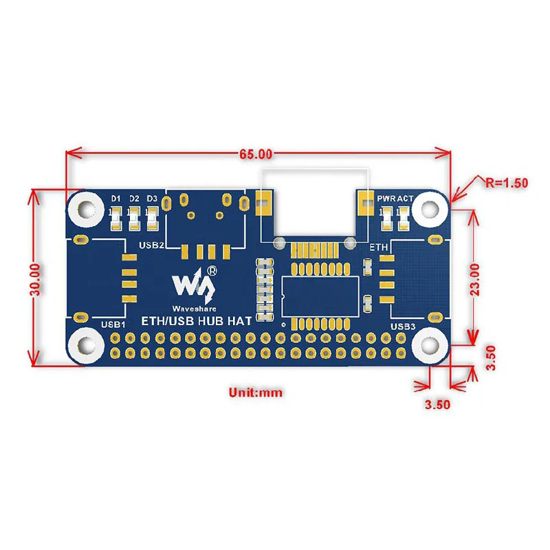 Разветвитель Raspberry Pi 4B/Zero W USB для Ethernet RJ45|Аксессуары демонстрационных стендов| |