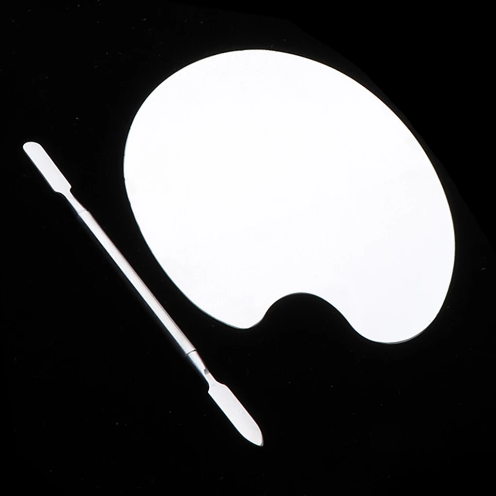 

2pcs Nail Art Palette Stainless Steel Essential Tools for Painting