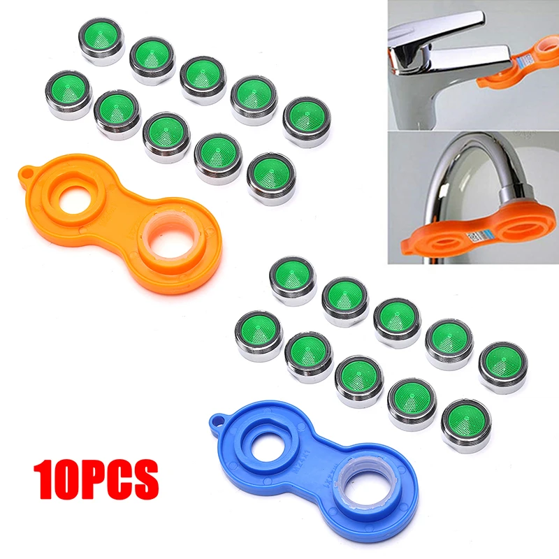 

10Pcs Kitchen Bath Tools Faucet Tap Water Saving Aerator Copper with Faucet Aerator Wrench Jet Regulators Filter Spare Part Hot
