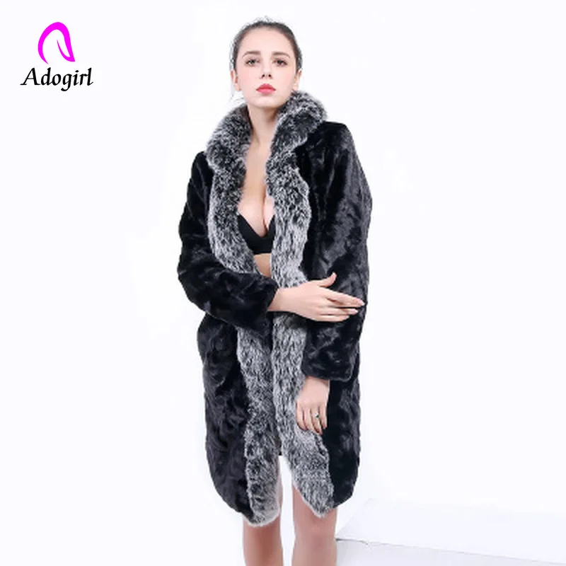 Vintage Gray Fluffy Faux Fur Coat Women Warm Shaggy Long Furry Fake Fur Winter Outwear Coat 2019 Autumn Elegant Party Overcoat