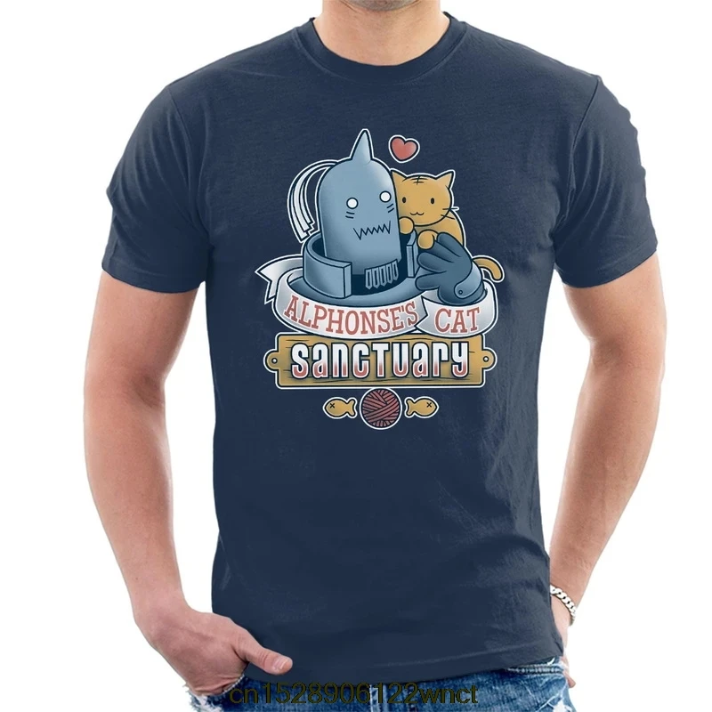 

2020 New Printed Funny Alphonses Cat Sanctuary Fullmetal Alchemist Men's T-Shirt camiseta masculina women's tshirt