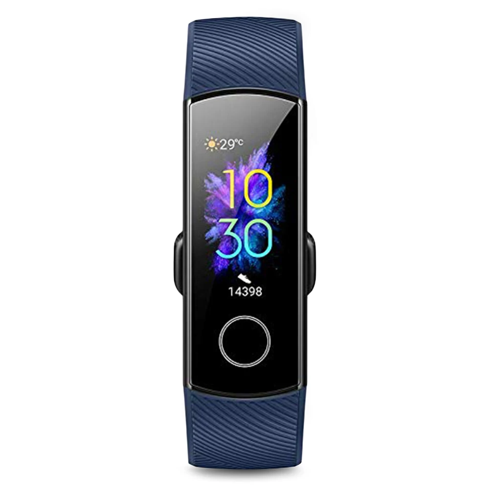 Умный Браслет HUAWEI Honor Band 5, монитор сердечного ритма, часы, Bluetooth, шагомер, браслет 5 АТМ, водонепроницаемый, кислород крови - Цвет: Blue