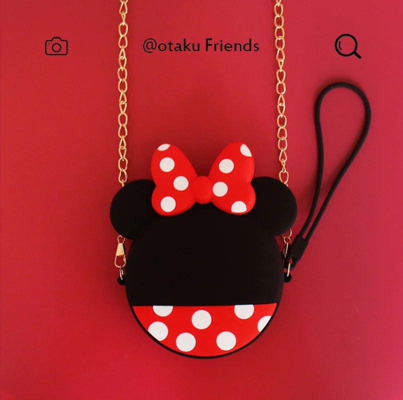 

Cartoon Coin Purse Girls Purse Kawaii Mini Wallet Chain Zipper Silicone Headphone Key Storage Bag Mini Crossbody Bag