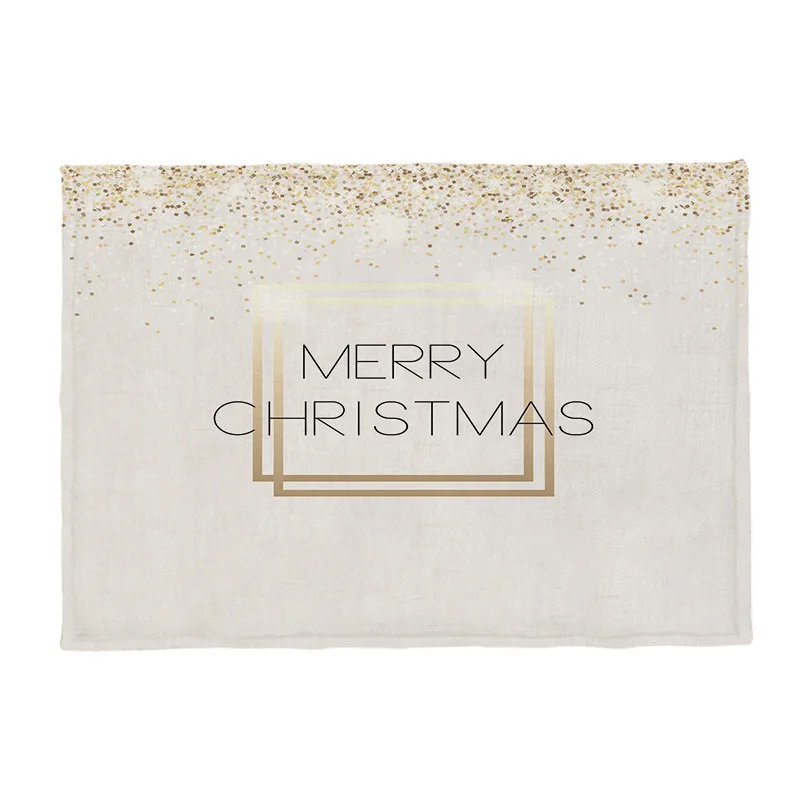 Customized Luxury Placemat Geometric Stars Christmas Text Tablecloth Home Decoration Polyester Linen 42 * 32Cm Wall Tapestry | Дом и сад