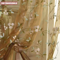 embroidered curtains for living dining room bedroom coffee magnolia flower tullethread embroidery tulle french window