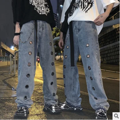 Брюки с широкими штанинами для мужчин и женщин популярные уличные брюки