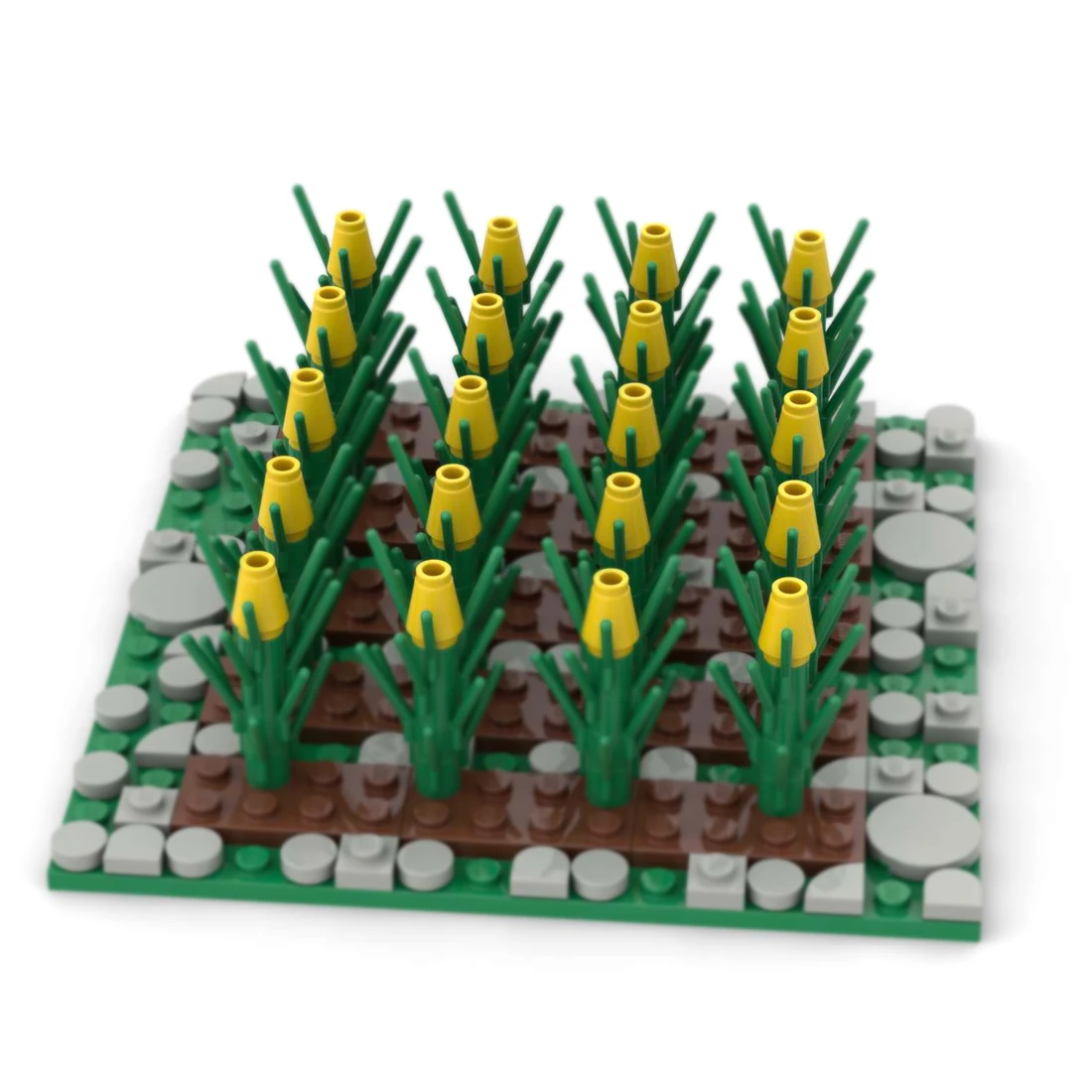 

176Pcs+ Farm Corn Field/Small Pond Bricks Model Small Particle Building Block MOC 16x16 Baseplate Accessory Kits Christmas Gifts