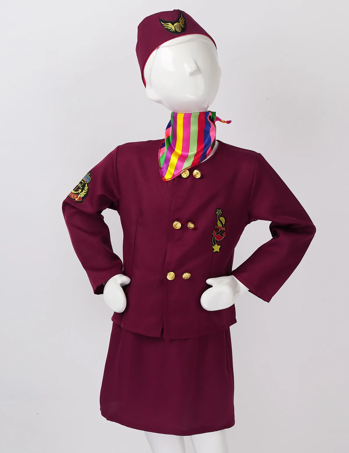 Детский костюм стюардесса для девочек косплея карнавальвечерние комплект