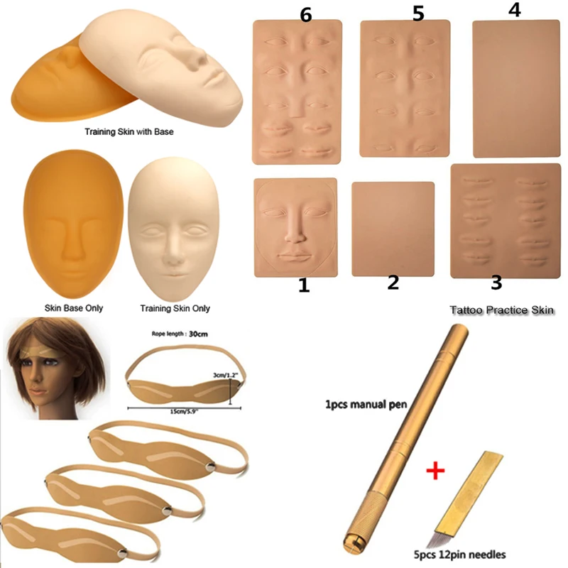 Профессиональная голова для татуировок на лице 5D силиконовая тренировочная