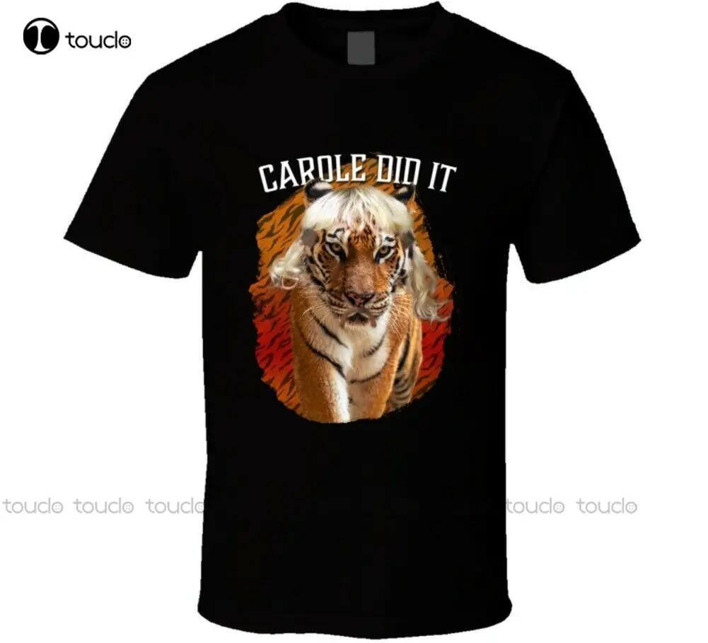 

Carole Baskin Did It Tiger King Joe Exotic Tiger Mash Up T Shirt blue shirts for women