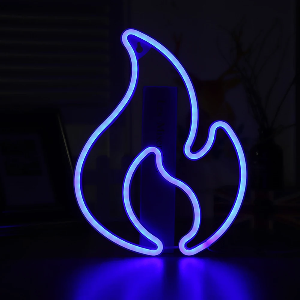 

LED Fire Flame Neon Lights USB Indoor Bedroom Wall Festoon Garland Night Lamp Bar Party Festivals Home Supplies