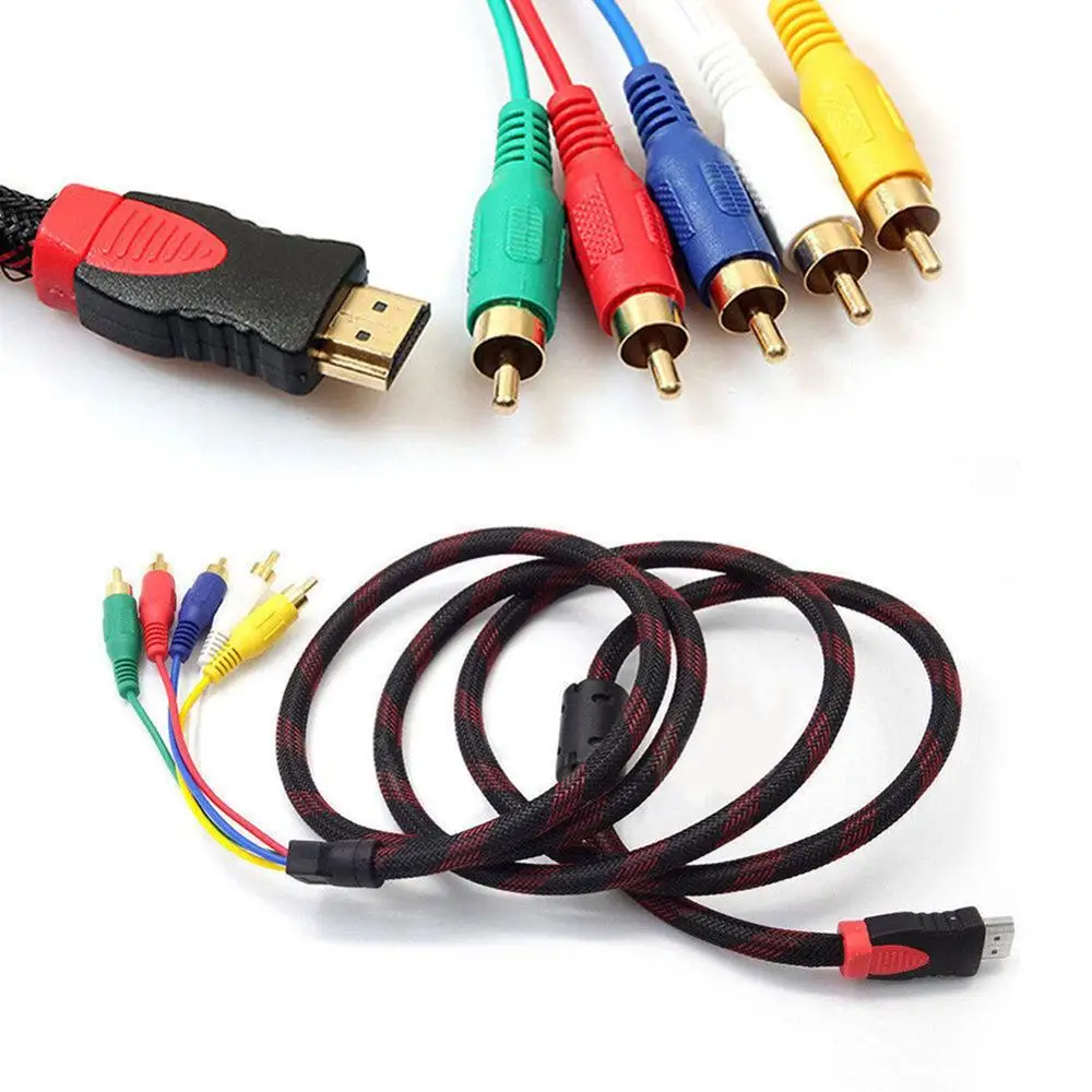 HD 1080P HDMI штекер в 5 RCA RGB av-кабель коннектор аудио-видео шнур адаптер футов/1 м с