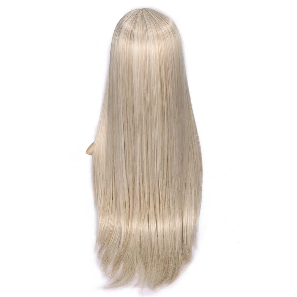 Blonde Wignee, длинные прямые волосы, синтетический парик для женщин, блонд, натуральные волосы средней части, Термостойкое волокно для черных/белых женщин - Цвет: Blonde