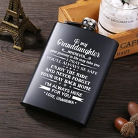 grandma to my daughter portable stainless steel hip flask flagon whiskey wine pot