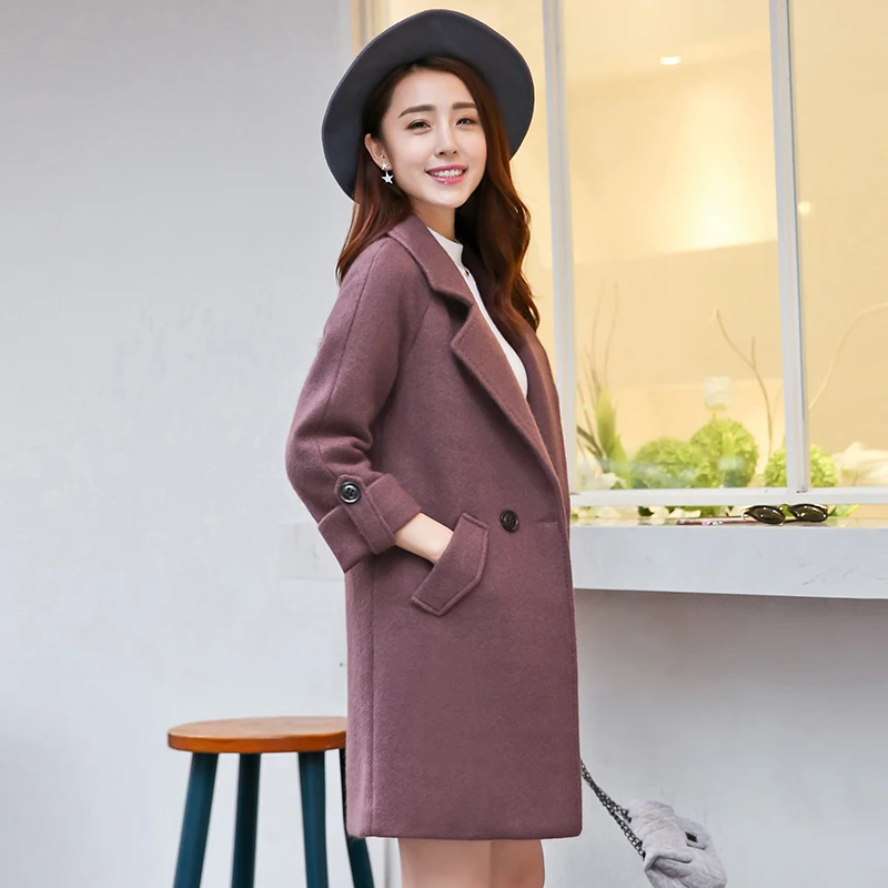 Шерстяное пальто женское длинное зимнее женские куртки корейские элегантные