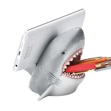 Phone Holder Creative Sharks Animal Cartoon Shape Multifunctional Desktop Pen Phone Holders Closet Organization Desktop Ornament