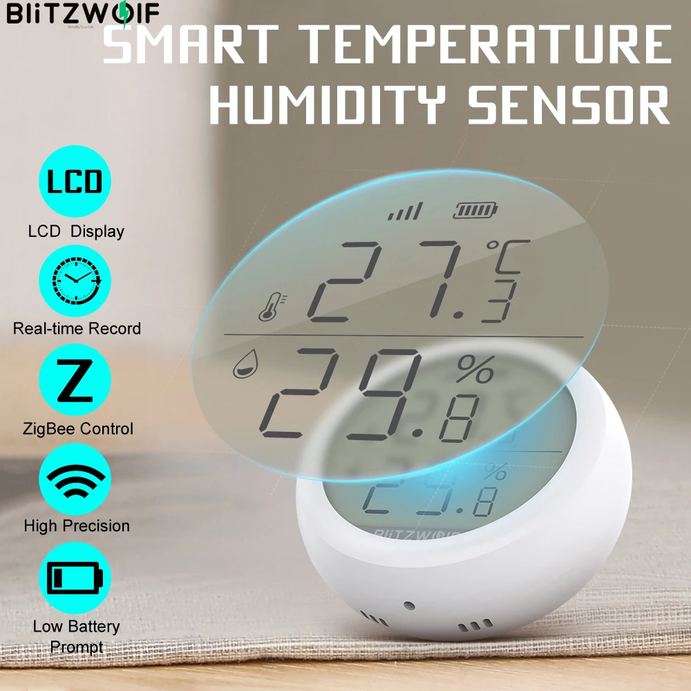 BlitzWolf BW IS4 ZigBee ЖК экран умный дом датчик температуры и влажности термометр