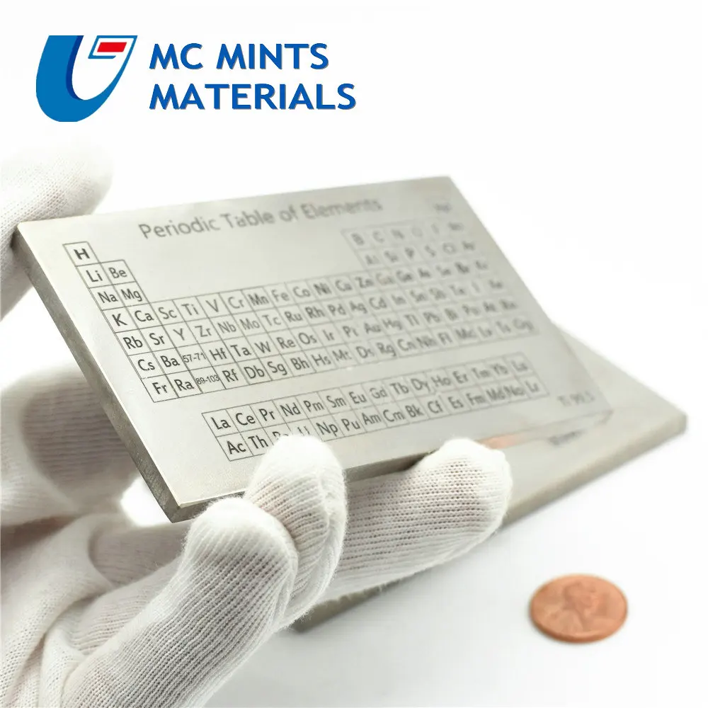 Титановая пластина Периодическая таблица лазерная маркировка TA1 Коллекция
