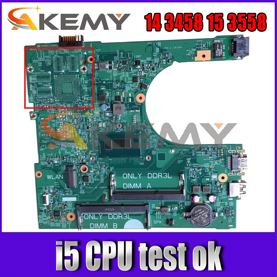 

For Dell Inspiron 14 3458 15 3558 Laptop Motherboard 1XVKN 14216-1 MB with i5 CPU 100% Fully Tested CN-0MHDT2 0NPF8M 0MHDT2